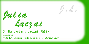 julia laczai business card